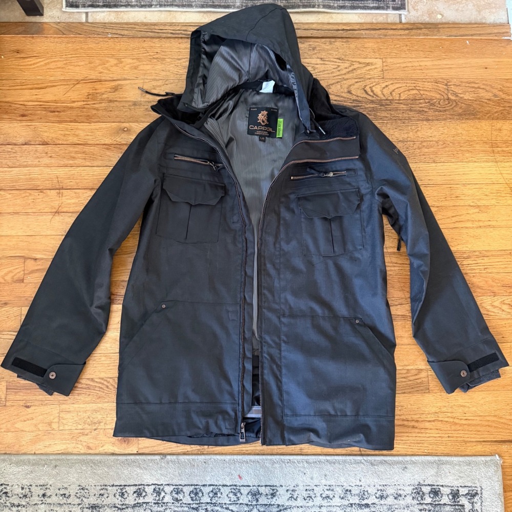 CAPP3L Ride Snowboards Jacket Black Strata HD II Hooded Ski Snowboard Mens L